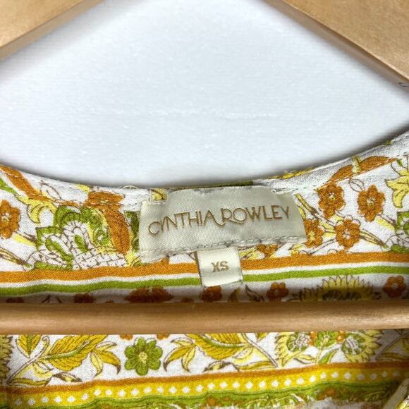 Cynthia Rowley Floral Ruffle Hem Tank Top XS - Picture 2 of 8